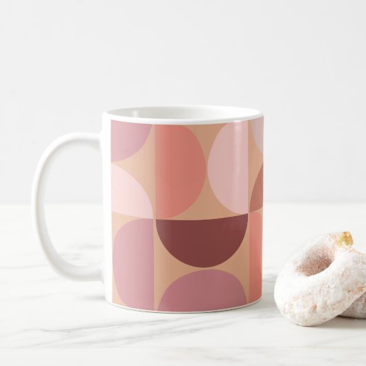 Mittelalterliche Moderne Muster Peach Fuzz Kaffeetasse (Mit Donut)