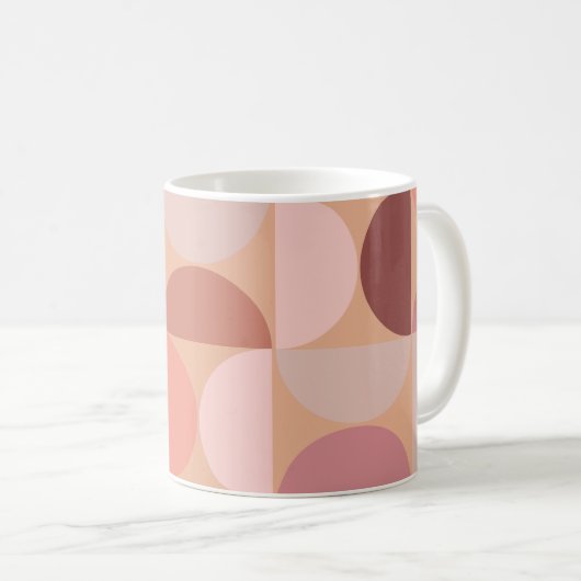 Mittelalterliche Moderne Muster Peach Fuzz Kaffeetasse (VorderseiteRechts)
