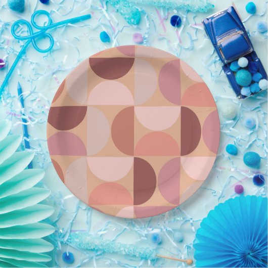 Mittelalterliche Moderne Muster Peach Fuzz Pappteller (Party)