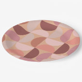 Mittelalterliche Moderne Muster Peach Fuzz Pappteller (Schrägansicht)