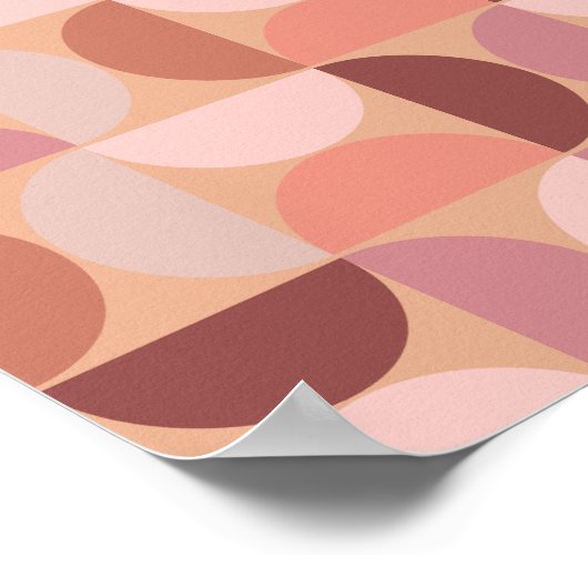 Mittelalterliche Moderne Muster Peach Fuzz Poster (Ecke)