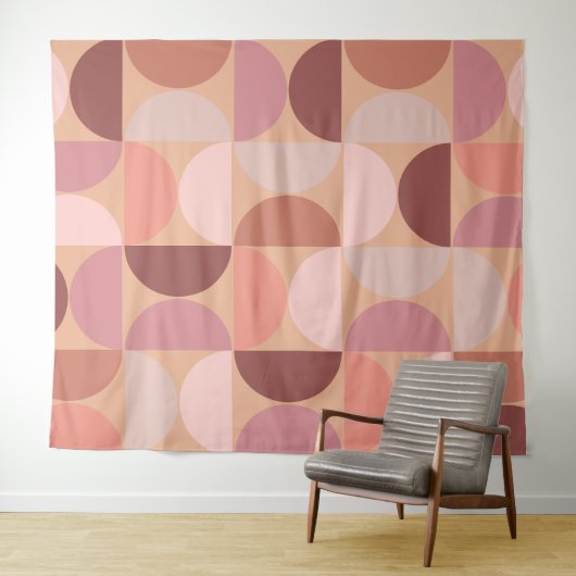 Mittelalterliche Moderne Muster Peach Fuzz Wandteppich (Beispiel (Horizontal))