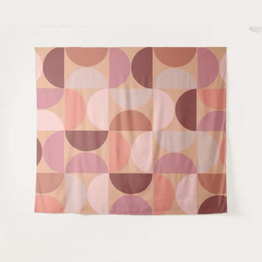 Mittelalterliche Moderne Muster Peach Fuzz Wandteppich (Vorderseite (Horizontal))