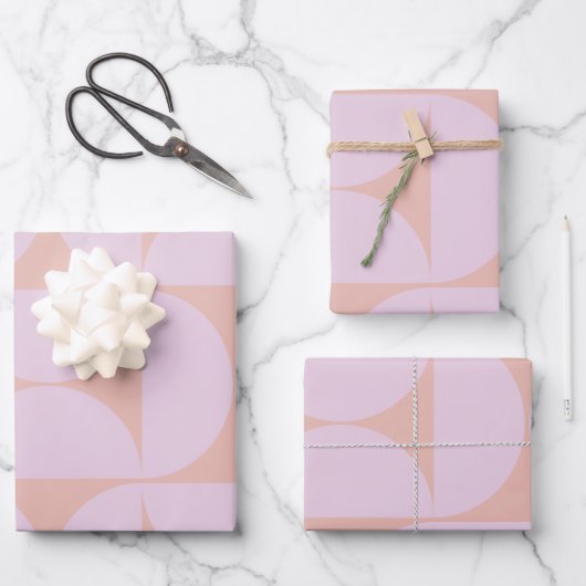 Mittelalterliche moderne Muster Soft Pastel Lilac Geschenkpapier Set (Vorderseite)