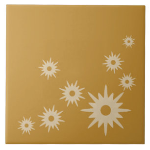 Mittelalterliche Moderne Ocker-Gold-Sternenexplosi Fliese