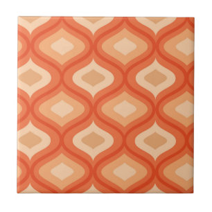 Mittelalterliche Moderne Ogee Orange und Beige Fliese
