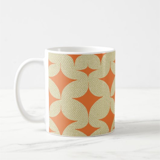 Mittelalterliche moderne Orange Diamond Kaffeetasse (Links)
