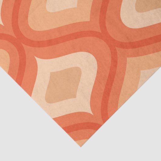 Mittelalterliche Moderne Orange und Beige Seidenpapier (Detail)