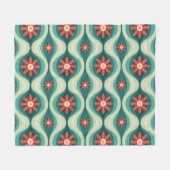 Mittelalterliche Moderne: Orangefarbene Blume Abst Fleecedecke (Vorderseite (Horizontal))