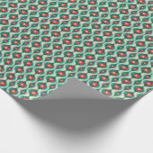 Mittelalterliche Moderne: Orangefarbene Blume Abst Geschenkpapier (Ecke)