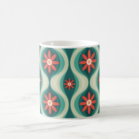 Mittelalterliche Moderne: Orangefarbene Blume Abst Kaffeetasse (Mittel)