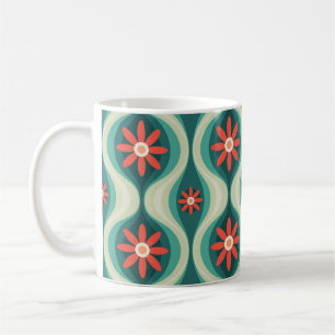 Mittelalterliche Moderne: Orangefarbene Blume Abst Kaffeetasse