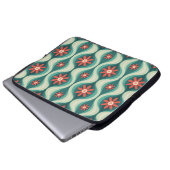 Mittelalterliche Moderne: Orangefarbene Blume Abst Laptopschutzhülle (Vorne Knopf)