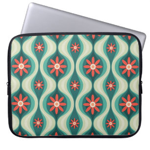 Mittelalterliche Moderne: Orangefarbene Blume Abst Laptopschutzhülle