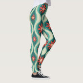 Mittelalterliche Moderne: Orangefarbene Blume Abst Leggings (Rechts)