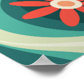 Mittelalterliche Moderne: Orangefarbene Blume Abst Poster (Ecke)