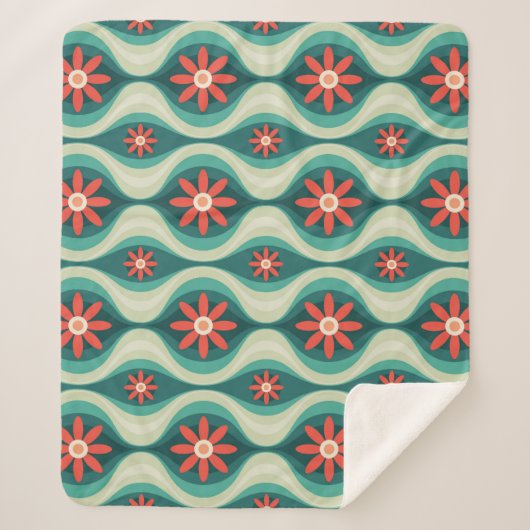 Mittelalterliche Moderne: Orangefarbene Blume Abst Sherpadecke (Vorderseite)