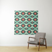 Mittelalterliche Moderne: Orangefarbene Blume Abst Wandteppich (Beispiel (Horizontal))