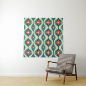 Mittelalterliche Moderne: Orangefarbene Blume Abst Wandteppich (Beispiel)