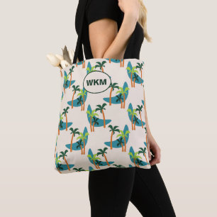 Mittelalterliche Moderne Palmenoase Mit Monogramm Tasche