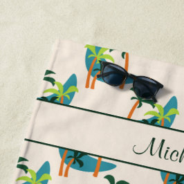 Mittelalterliche Moderne Palmenoase Personalisiert Strandtuch