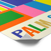 Mittelalterliche moderne Palmsprings farbenfrohe g Poster (Ecke)