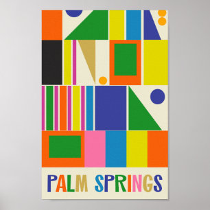 Mittelalterliche moderne Palmsprings farbenfrohe g Poster