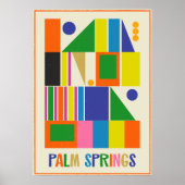 Mittelalterliche Moderne Palmsprings Retroreise Poster (Vorne)