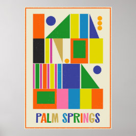 Mittelalterliche Moderne Palmsprings Retroreise Poster