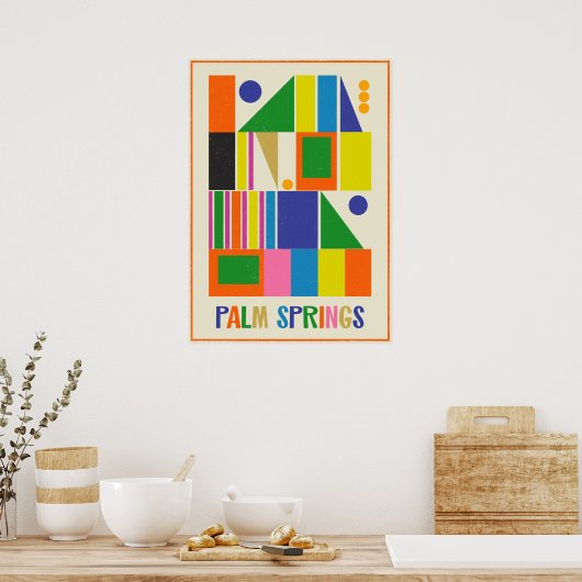 Mittelalterliche Moderne Palmsprings Retroreise Poster (Küche)