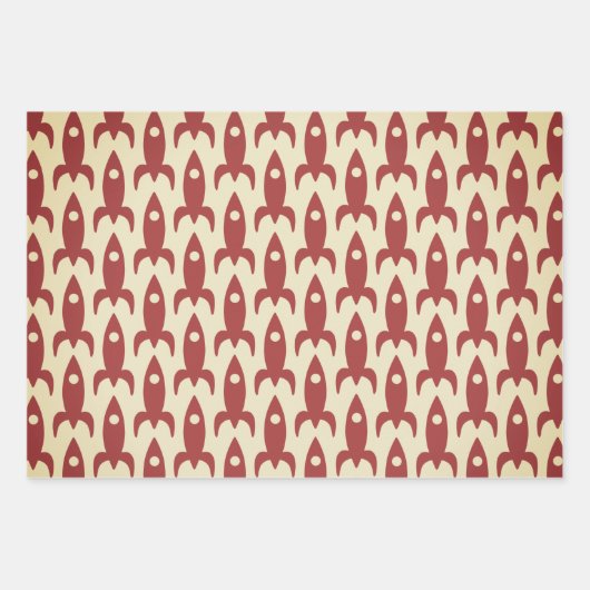 Mittelalterliche Moderne Raumzeit Retro 50er Weihn Geschenkpapier Set (Vorderseite 2)