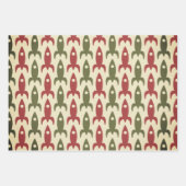 Mittelalterliche Moderne Raumzeit Retro 50er Weihn Geschenkpapier Set (Vorderseite)