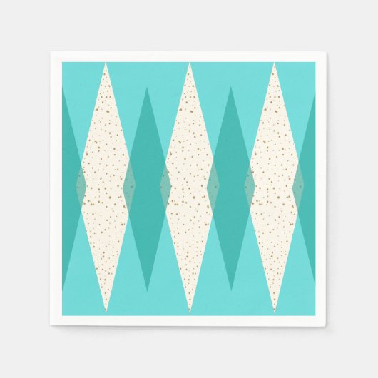 Mittelalterliche Moderne Raute Cocktail Napkins Serviette (Vorderseite)