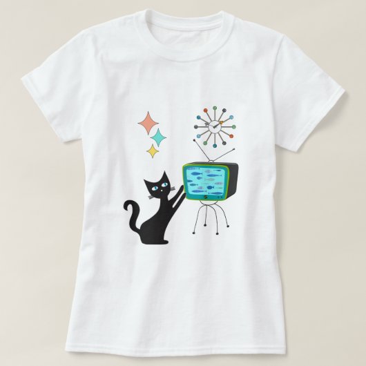 Mittelalterliche moderne Retro Atombombenkatze mit T-Shirt (Design vorne)
