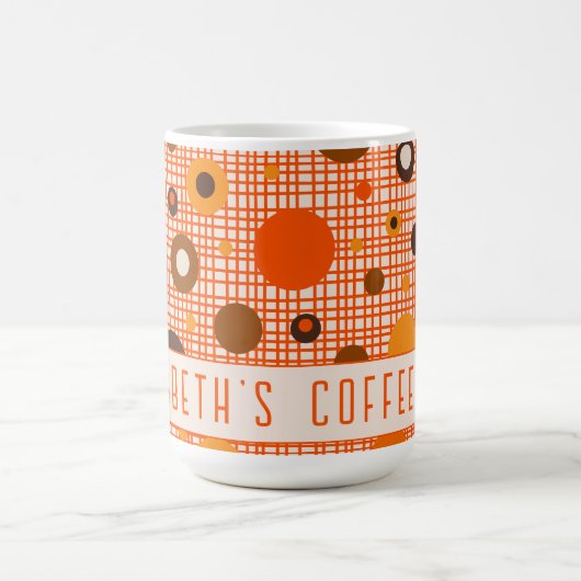 Mittelalterliche moderne Retro Atomic Personalisie Kaffeetasse (Mittel)