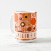 Mittelalterliche moderne Retro Atomic Personalisie Kaffeetasse (Vorderseite Links)