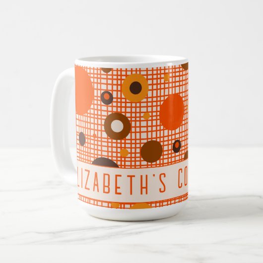 Mittelalterliche moderne Retro Atomic Personalisie Kaffeetasse (Vorderseite Links)