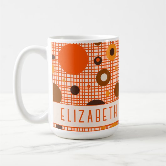 Mittelalterliche moderne Retro Atomic Personalisie Kaffeetasse (Links)