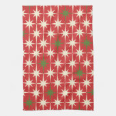 Mittelalterliche moderne Retro-AtomWeihnachtsstars Geschirrtuch (Vertikal)