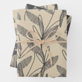 Mittelalterliche Moderne Retro Botanisches Grau Be Geschenkpapier Set (Beispiel)