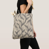 Mittelalterliche Moderne Retro Botanisches Grau Be Tasche (Von Nahem)