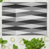 Mittelalterliche Moderne Retro Diamant Schwarz-wei Geschirrtuch (Gefaltet)