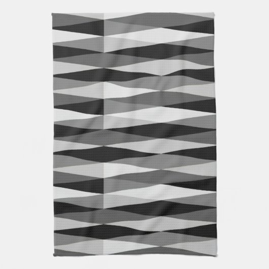 Mittelalterliche Moderne Retro Diamant Schwarz-wei Geschirrtuch (Vertikal)