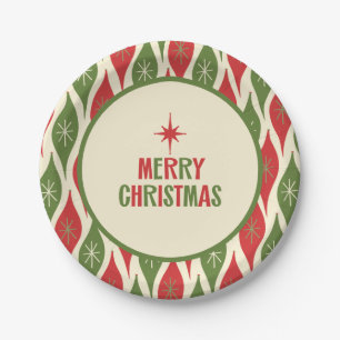 Mittelalterliche Moderne Retro Frohe Weihnachten Pappteller
