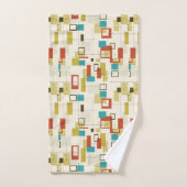 Mittelalterliche Moderne, Retro, Geometrie, Türkis Badhandtuch Set (Handtuch)