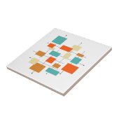 Mittelalterliche, moderne Retro-Orange-Türkisplätz Fliese (Seite)