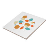 Mittelalterliche moderne Retro-Orangen-Turquoise-K Fliese (Seite)