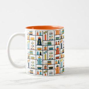 Mittelalterliche Moderne Retro Stilvolle Küchensch Zweifarbige Tasse