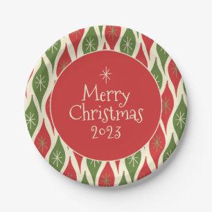 Mittelalterliche Moderne Retro Vintag frohe Weihna Pappteller