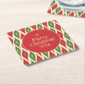 Mittelalterliche Moderne Retro Vintag frohe Weihna Rechteckiger Pappuntersetzer (angewinkelt)